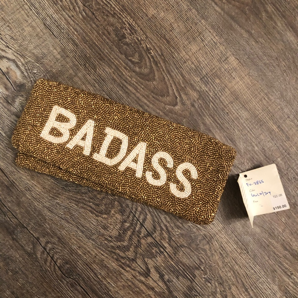 BADASS beaded clutch